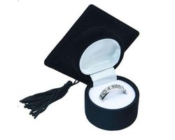 Ringdoosje geslaagd - eindexamen - afstudeerhoed - zwart - motarboard - universitair - examenfeest - cadeau - school - middelbare - bachelor - HBO - propedeuse - rijexamen