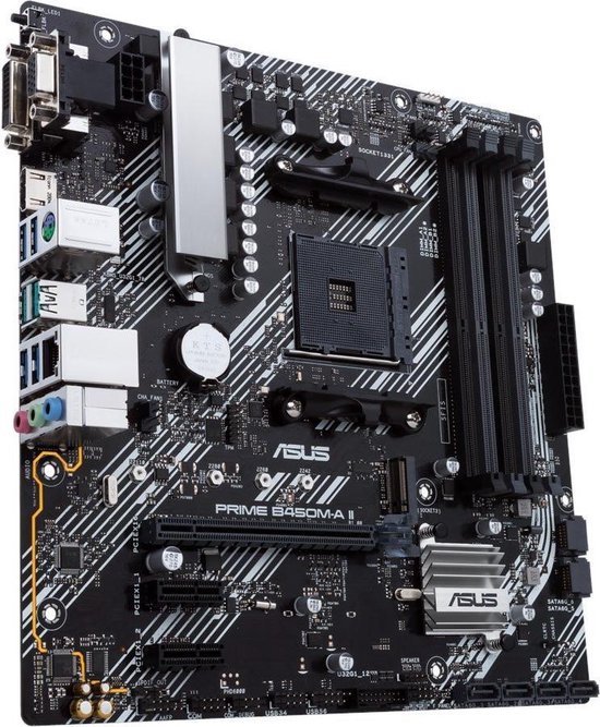 Asus PRIME B450M-A II Moederbord Socket AMD AM4 Vormfactor Micro-ATX Moederbord chipset AMD® B450