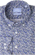 Tresanti Heren Overhemd Blauw Strepen Button Down Tailored Fit - 43