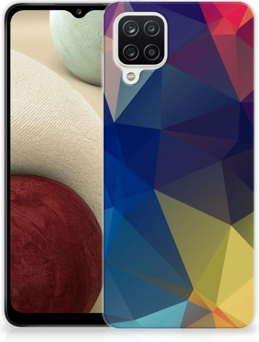 Samsung Galaxy A12 TPU Hoesje Polygon Dark