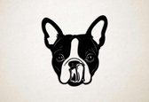 Wanddecoratie - Hond - Boston Terrier 3 - M - 65x60cm - Zwart - muurdecoratie - Line Art