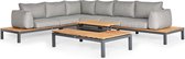SUNS Memphis hoek loungeset groot 6 delig light anthracite mixed weave  / matt royal grey