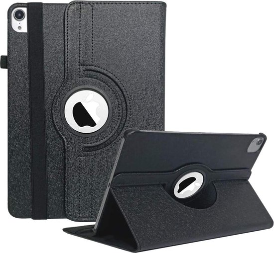 Book Cover Geschikt voor: Apple iPad Air 4 (2020) / iPad Air 5 (2022) 10.9 inch / iPad Air 11 inch (2025) M3 / (2024) M2 - Air 6 (M3 en M2) Multi Stand Case - 360 Draaibaar Tablet hoesje - Tablethoes - Zwart