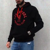 Liverpool hoodie - volwassenen - maat L - zwart/rood