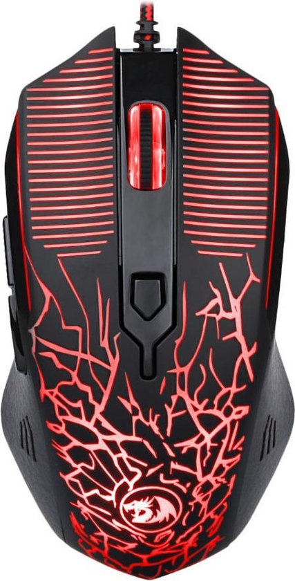 Redragon M608 RGB Gaming Muis| Uniek Bliksem Design | 5 gebruikersprofielen | Verstelbaar DPI tot 3200 | Compatibel met Windows & Mac gaming mouse