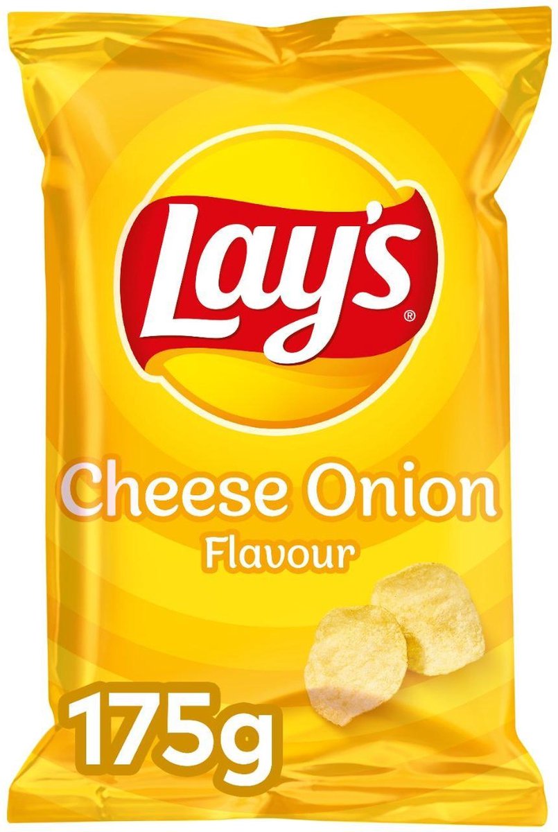 Lays Chips met Cheese Onion Smaak - 8 x 175 gram.