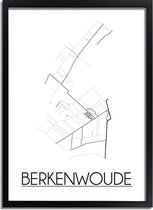 Berkenwoude Plattegrond poster A2 + fotolijst zwart (42x59,4cm) - DesignClaudShop