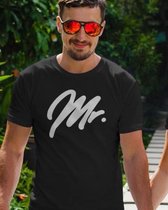 Mr & Mrs T-Shirt Premium (Mr - Maat 3XL) | Koppel Cadeau | Valentijn Cadeautje voor hem & haar