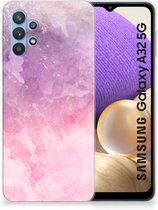 Telefoonhoesje Samsung Galaxy A32 5G Silicone Back Cover Pink Purple Paint