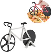 HMerch™ Pizzasnijder Fiets - Pizzaroller - Racefiets - Pizza Snijder - Pizza Cutter - Wit - Pizzames