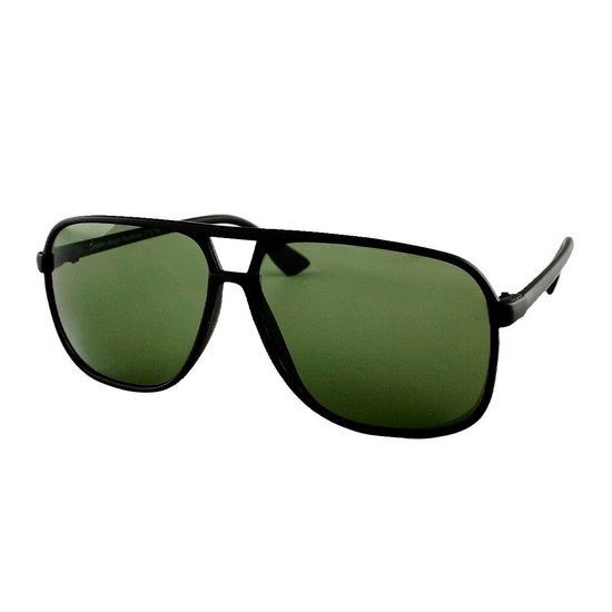 Piloten Zonnebril Heren Classic Wide Mat Zwart - Pilotenbril - Groene Glazen  | bol.com