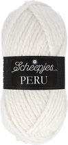 SCHEEPJES PERU 5 BOLLEN VAN 100G, KLEURNUMMER - 110, CREME MET GRATIS HAAKNAALDENSLEUTELHANGER