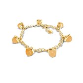 Silventi 9SIL-21130 Zilveren Armband met hangertjes - Koningsdag - Oranje Calciet - Edelsteen - 19 cm - Gold Plated (Verguld / Goud op Zilver)