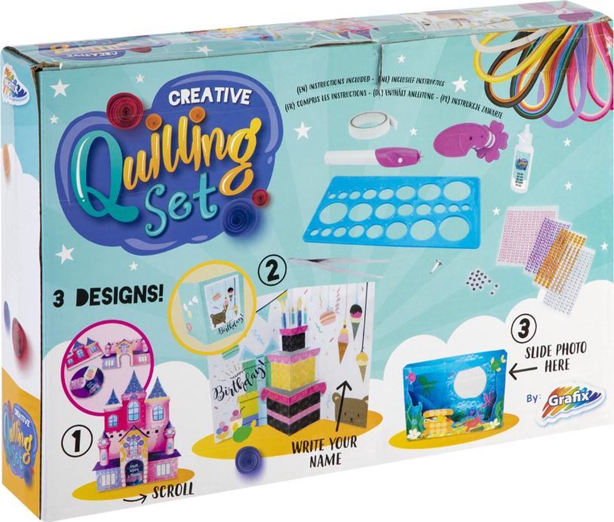 Grafix - Quilling knutselset - Papier Filigraan set - prinsessen paleis bouwen — afbeelding 4