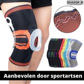 GenuX2000 | Kniebrace | Zwart oranje | maat L | Knieband | met siliconen Patella ring | Kniebandage | Ondersteuning van knie en knieschijf | compressie band | Dames en heren | voor