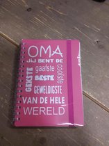 Notitieboekje - A6 - Gelineerd - Oma jij bent de - Roze
