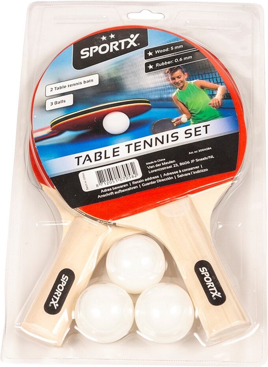 2x battes de tennis de table set de sport avec 3 balles - Jouez au  ping-pong au bureau... | bol.com