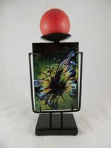 Decoratieve glazen kandelaar Butterfly 12x24  cm- Fusion glas - Decoratieve glazen kandelaar zonder kaars