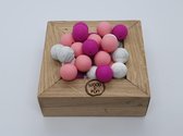 Siliconen kralen 15mm - 30 STUKS MET LUXE BEWAARZAKJE - ROZE/MARMER/FUCHSIA ROZE - Kralen baby - Siliconen kralen speenkoord - Kralen set - Rijgkralen - Speenkoord kralen