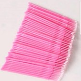 Lashes & More - 100 stuks  Wegwerp Microbrushes - Roze - Wimpers Uitbreiding  - Individuele Lash Verwijderen -  Wattenstaafje - Micro Borstel Voor Wimper Extensions Tool- microbrus