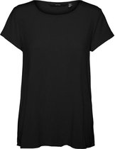 Vero Moda T-shirt Vmbecca Plain Ss Top Ga Noos 10248152 Black Dames Maat - M