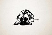 Wanddecoratie - Hond - Boxer 2 - L - 68x105cm - Zwart - muurdecoratie - Line Art