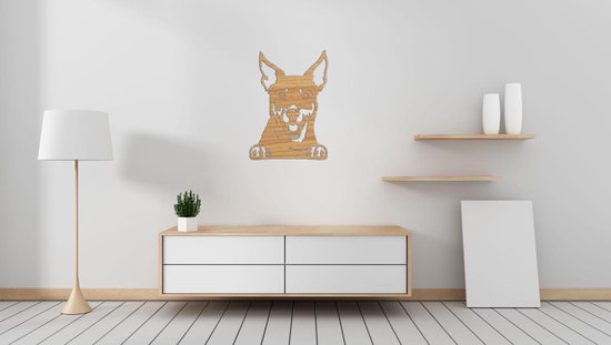 Décoration murale - Chien - Australian Kelpie 2 - XS - 29x21cm - Chêne - décoration murale - Line Art