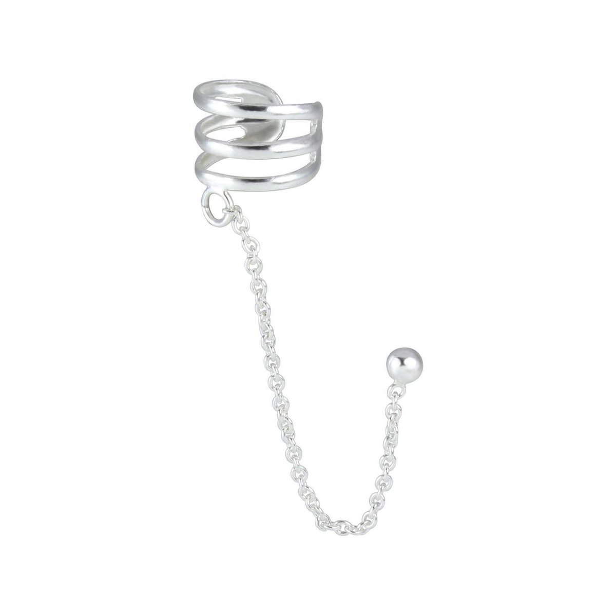 ear cuff zilver met ketting en oorsteker | oorklem dames zilver | chain Ear Studs | zilverana | Sterling 925 Silver