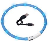 Doggystrap LED Honden/Katten Halsband - Blauw - 20-70 cm - USB oplaadbaar