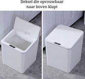 EverydayGoods tafelvuilbakje met deksel - vuilbakje badkamer - tafelprullenbak - prullenbak klein - met sensor - wit - 6L - incl batterijen