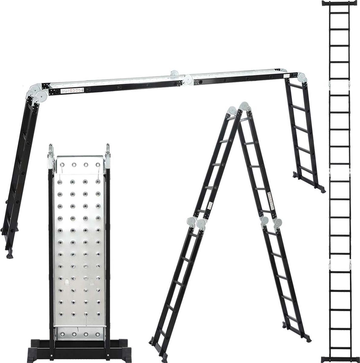 ALDORR Professional - Vouwladder 4 x 5 treden met platform - Aluminium – 5,70 meter - Stabilisatiebalk 120cm