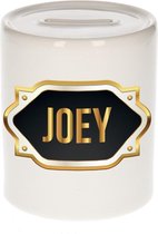 Joey naam cadeau spaarpot met gouden embleem - kado verjaardag/ vaderdag/ pensioen/ geslaagd/ bedankt