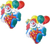 3x stuks carnaval decoratie schild clown ballonnen 50 x 45 cm - Wand decoraties feestartikelen/versiering
