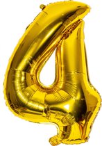 Folieballon / Cijferballon Goud XL - getal 4 - 82cm