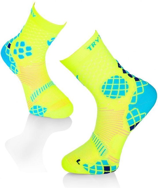 Chaussettes de compression Try To Fly, jaune et turquoise, 43-46