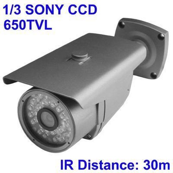Direct-security 1/3 SONY Color 650TVL CCD waterdichte camera, IR-afstand:  30m | bol.com