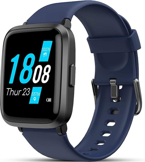 SmartWatch-Trends S205U - Smartwatch Heren - Bloedruk/Zuurstofmeter - Blauw  | bol.com