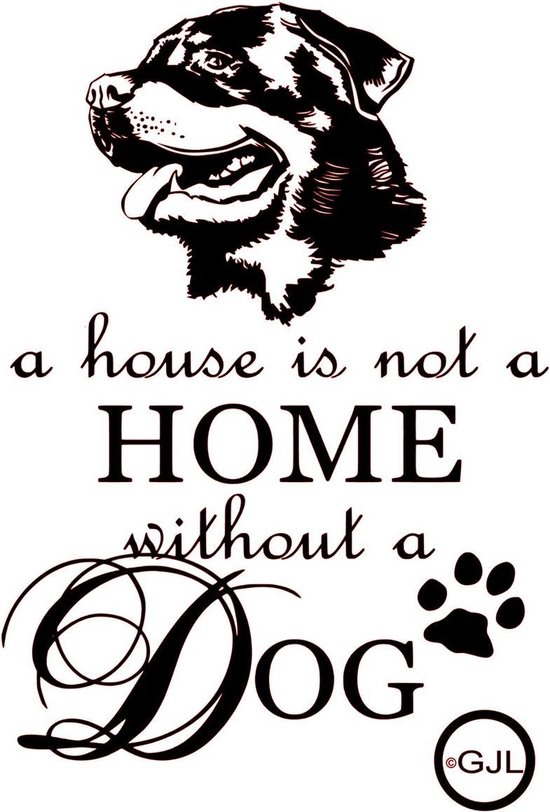 Sticker fenêtre / mur Rottweiler avec texte de 30 x 40 lxh