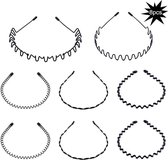 Haarband metaal - Diadeem ijzer Spring Wave hoofdband haar hoepel voor mannen en vrouwen, Unisex metalen golvende 8 stuks