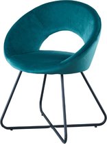 Eetkamerstoel - met armleuning - Groen - Velvet Stoel - Isabella - merk Troon Collectie - Comfortabel - Eetkamer stoelen - Extra stoelen voor huiskamer - Dineerstoelen – Tafelstoel