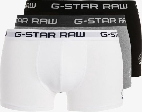 G-Star Raw Heren Boxershorts 3-Pack Zwart / Grijs /Wit Maat: S