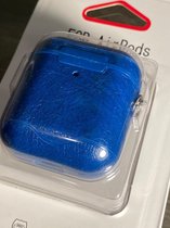 Apple Airpods 1/2 Luxe Kunstlederen Hoesje - blauw