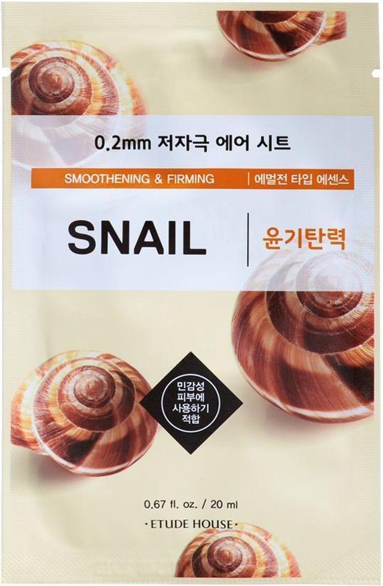 5* Etude House 0.2mm Therapy Air Mask Snail - Korean Skincare - ETUDE HOUSE
