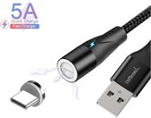 DrPhone SC3 Magnetische USB-C Kabel - Type-C - 5A Oplaadkabel - Snel opladen met LED indicator - 1 Meter voor Oppo / HUAWEI / Smartphone