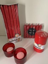 Rode kaarsen - kaarsenpakket- Bolsius