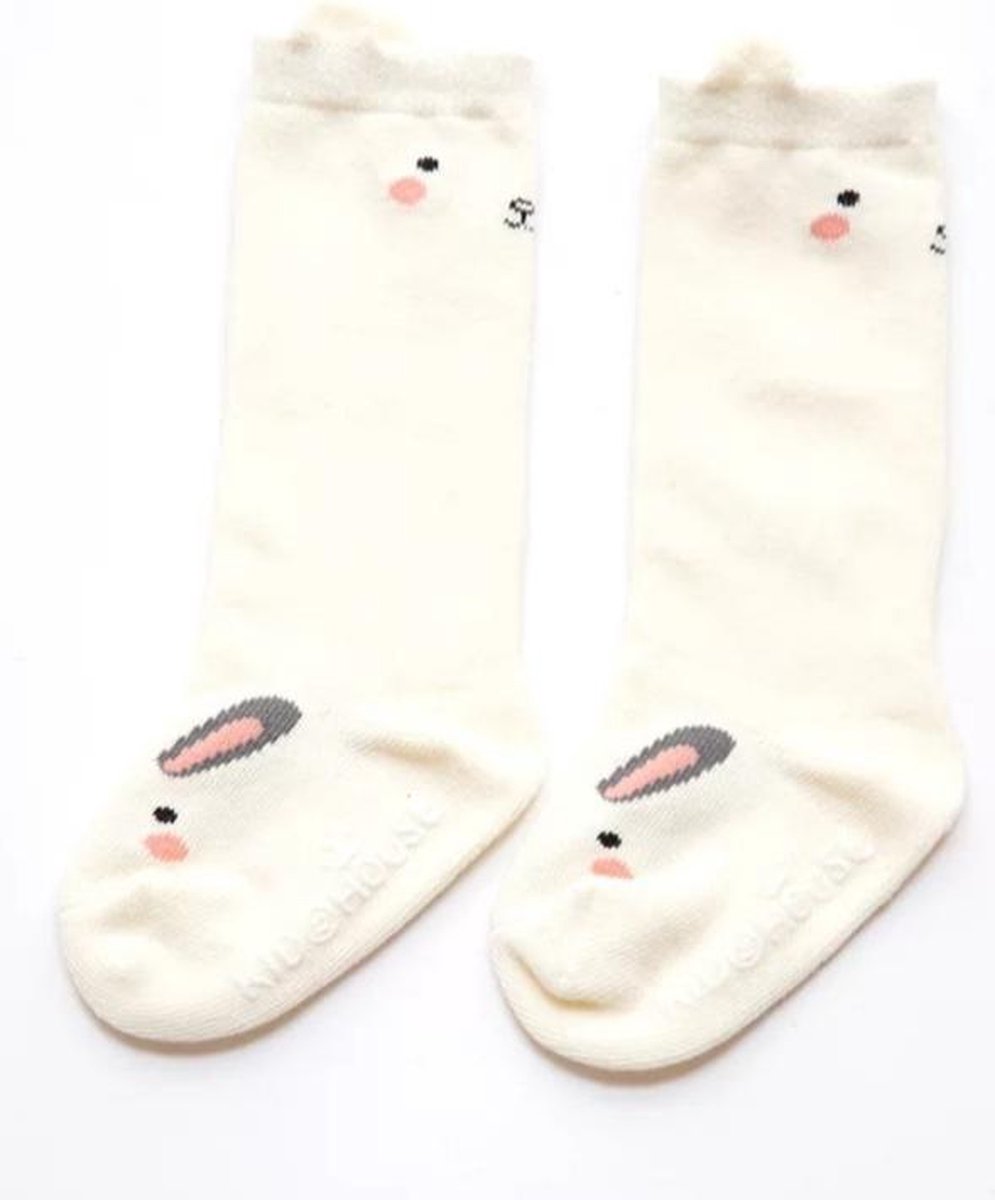 Fabs World baby knie sokken konijn wit