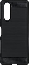 Brushed Backcover Sony Xperia 5 hoesje - Zwart