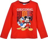 Disney Mickey Mouse en Donald Duck longsleeve rood maat 98