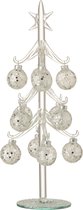 J-Line Boom Met Ballen Sterretjes Glas Zilver Medium