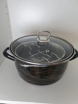 Paçi Şener frituurpan van 4,5 L zwart met goude marmerpatroon  (22 cm met inductie)